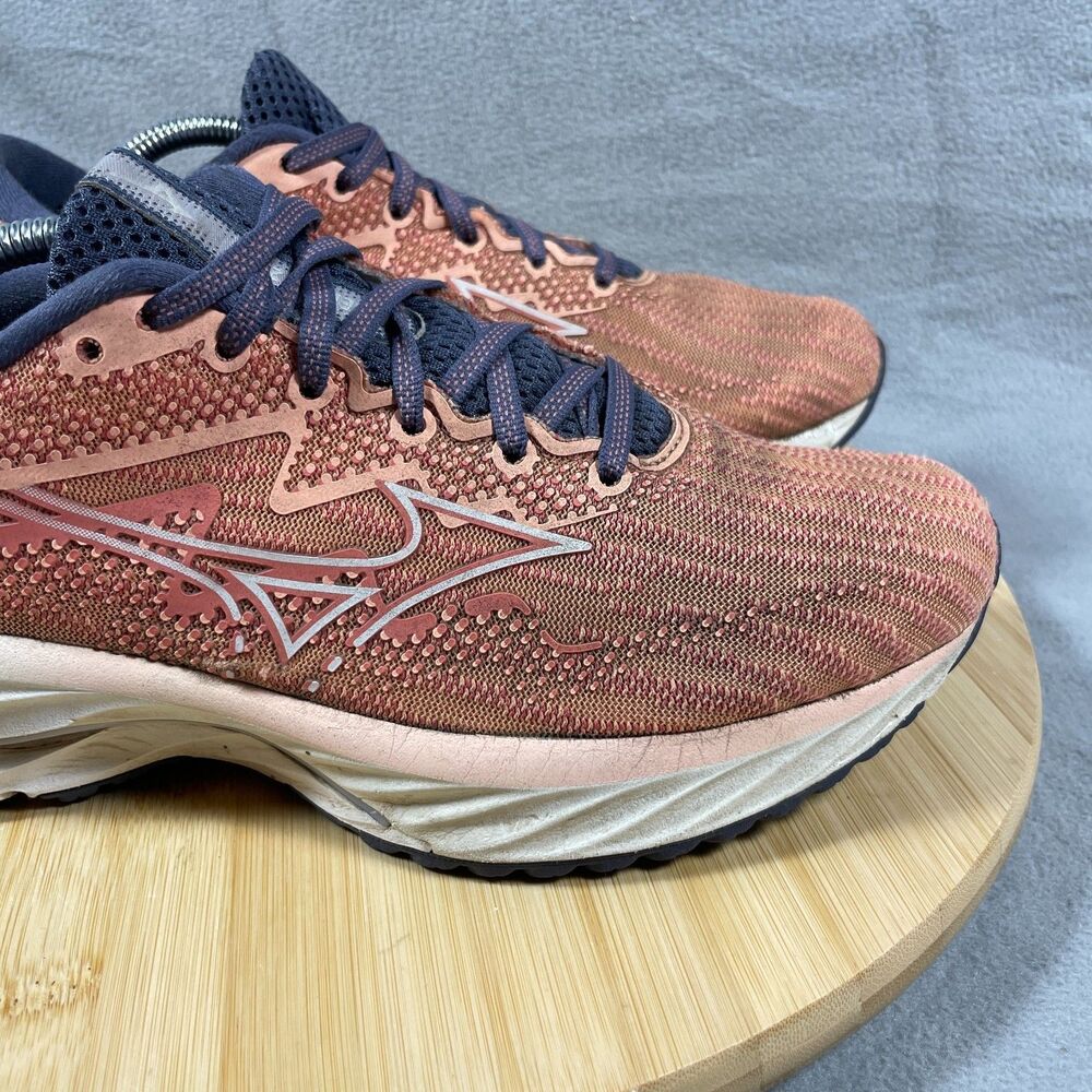 Mizuno Wave Rider 27 Womens Size 8.5 Coral Reef /White Running Shoes Sneakers - Picture 3 of 16